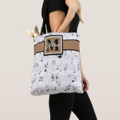 Musiciaans monogram zwart en wit tote bag (Dichtbij)
