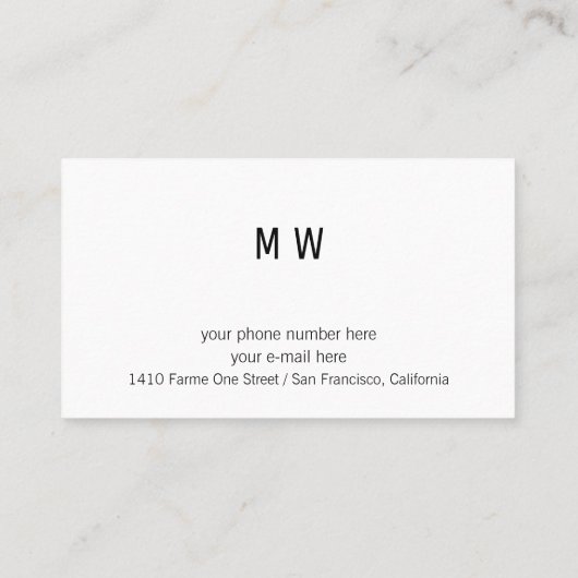 Musiciaans wit Visitekaartje met gitaar (Achterkant)