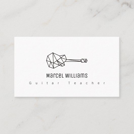 Musiciaans wit Visitekaartje met gitaar (Voorkant)