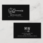 Musiciaans zwart Visitekaartje met gitaar (Voorkant / Achterkant)