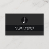 Musiciaans zwart Visitekaartje met muzieknotitie (Voorkant)
