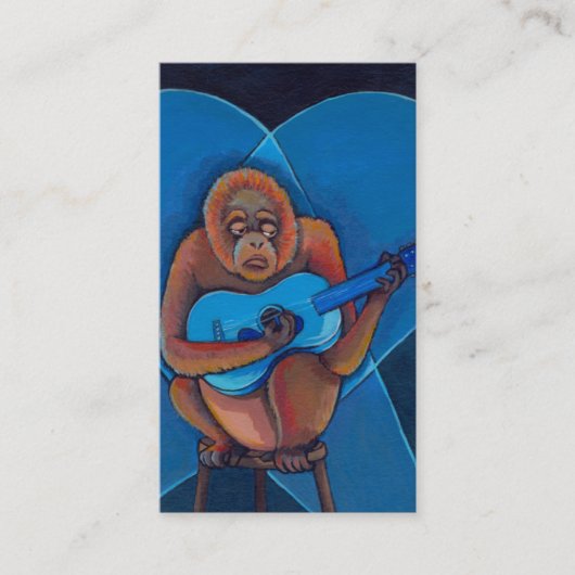 Musiciaanse kunst leugen gitarist orangutan aap visitekaartje (Voorkant)