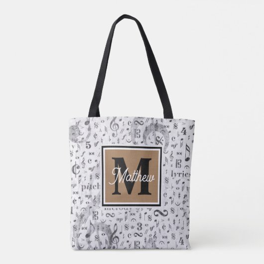 Musiciaanse monogram tote bag (Achterkant)