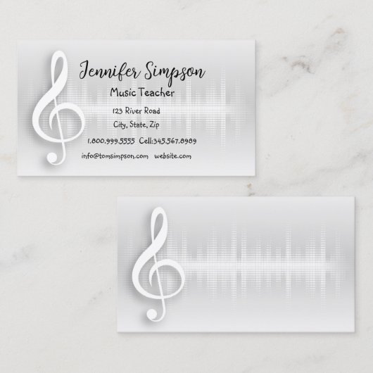 Musiciaanse Musical Muzieknoten Teacher Band Singa Visitekaartje (Voorkant / Achterkant)
