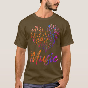 Musiciaanse Muzieknoten Heart Treble Clef Funny Mu T-shirt