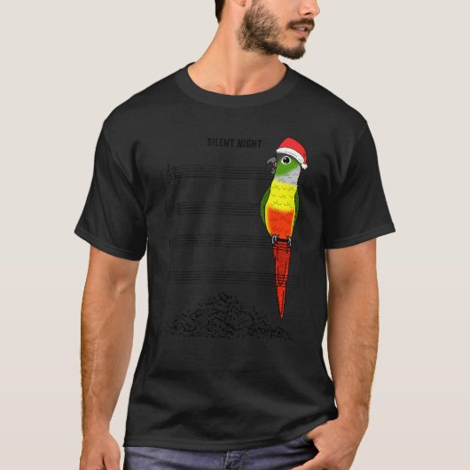 Musiciaanse papegaai Ik Zwijg nacht Gele Groene Ka T-shirt (Voorkant)