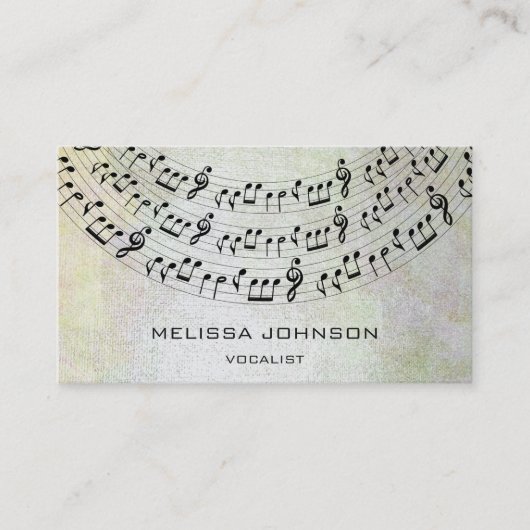 Musiciaanse zanger Componist Pianist Metallic Past Visitekaartje (Voorkant)