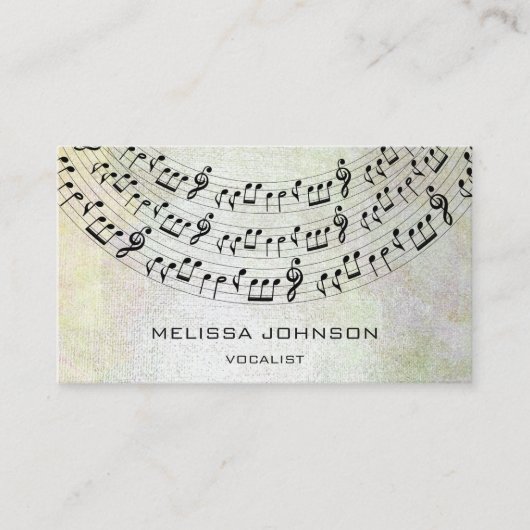 Musiciaanse zanger Componist Pianist Metallic Past Visitekaartje (Voorkant)