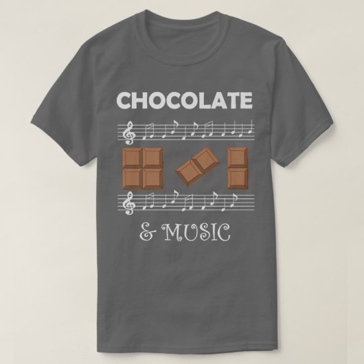 Musician and Chocolate Fan Chocolatier Music Notes T-shirt (Design voorkant)
