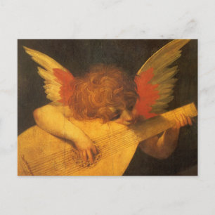Musician Angel die Lute speelt door Rosso Fiorenti Briefkaart