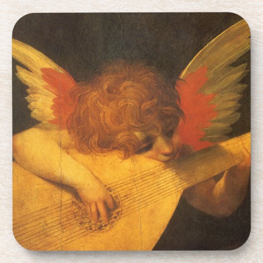 Musician Angel die Lute speelt door Rosso Fiorenti Drankjes Onderzetter (Voorkant)