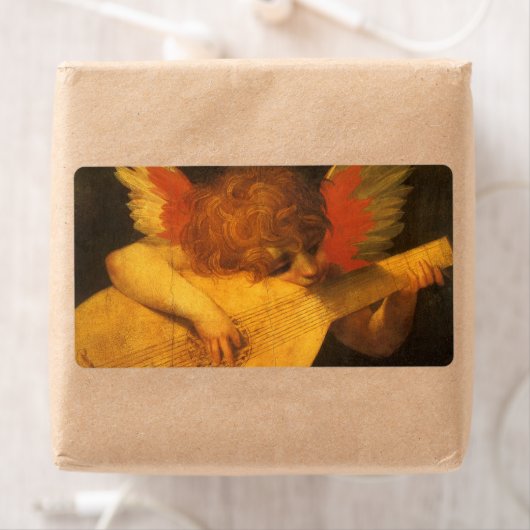 Musician Angel die Lute speelt door Rosso Fiorenti Etiket (Insitu)