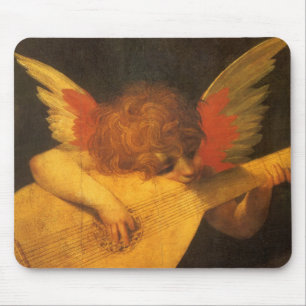 Musician Angel die Lute speelt door Rosso Fiorenti Muismat