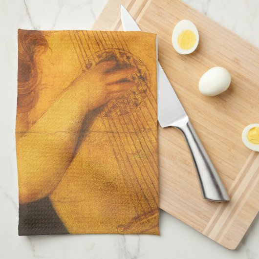 Musician Angel die Lute speelt door Rosso Fiorenti Theedoek (Quarter Fold)