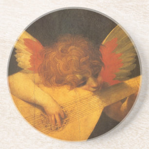 Musician Angel die Lute speelt door Rosso Fiorenti Zandsteen Onderzetter