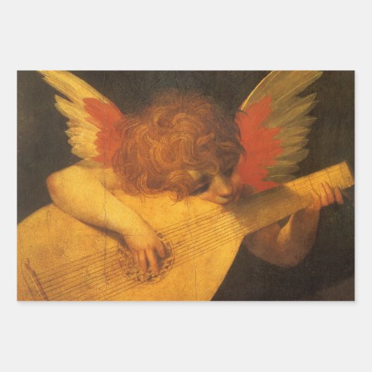 Musician Angel Playing Lute by Rosso Fiorentino Inpakpapier Vel (Voorkant 3)