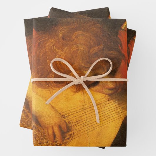 Musician Angel Playing Lute by Rosso Fiorentino Inpakpapier Vel (In situ)