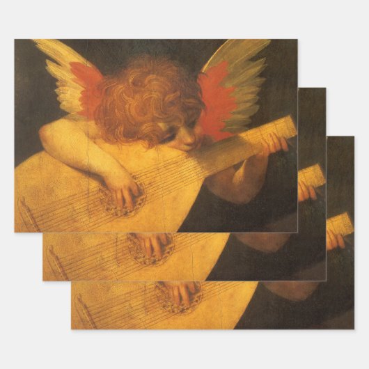 Musician Angel Playing Lute by Rosso Fiorentino Inpakpapier Vel (Set)