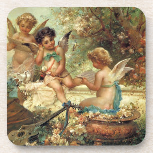 Musician Angels van Hans Zatzka, Victoriaans kunst Drankjes Onderzetter