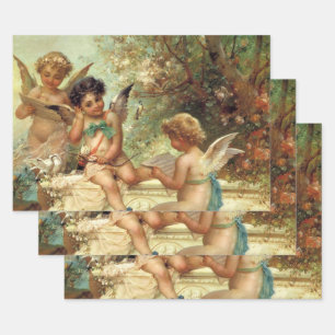 Musician Angels van Hans Zatzka, Victoriaans kunst Inpakpapier Vel