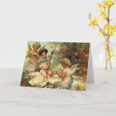 Musician Angels van Hans Zatzka, Victoriaans kunst Kaart (Gele Bloem)