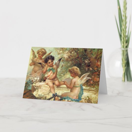 Musician Angels van Hans Zatzka, Victoriaans kunst Kaart (Voorkant)