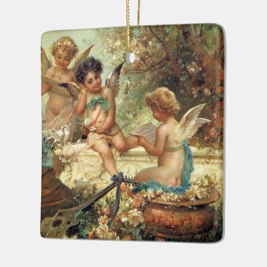 Musician Angels van Hans Zatzka, Victoriaans kunst Keramisch Ornament (Links)