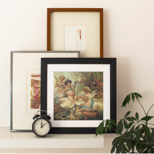 Musician Angels van Hans Zatzka, Victoriaans kunst Poster