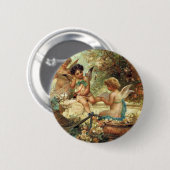 Musician Angels van Hans Zatzka, Victoriaans kunst Ronde Button 5,7 Cm (Voorkant /achterkant)