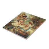 Musician Angels van Hans Zatzka, Victoriaans kunst Tegeltje (Zijkant)