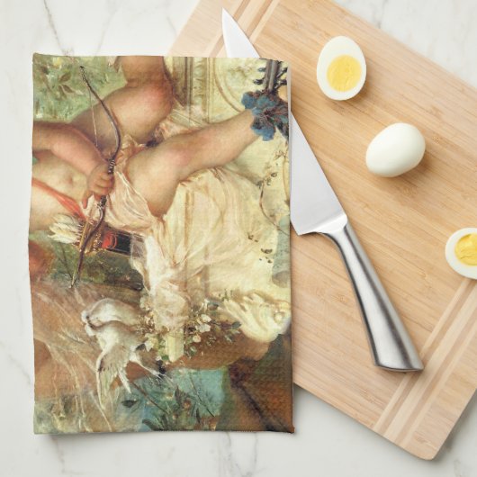 Musician Angels van Hans Zatzka, Victoriaans kunst Theedoek (Quarter Fold)