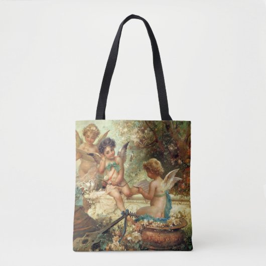Musician Angels van Hans Zatzka, Victoriaans kunst Tote Bag (Voorkant)