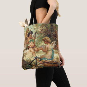 Musician Angels van Hans Zatzka, Victoriaans kunst Tote Bag