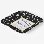 Musician Birthday Black and White Music Note Papieren Bordje (Gebogen)