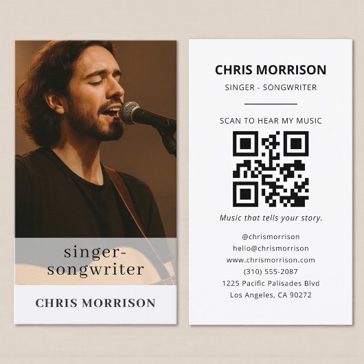 Musician Business Card with QR Code Visitekaartje
