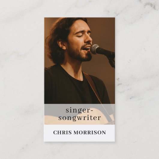Musician Business Card with QR Code Visitekaartje (Voorkant)