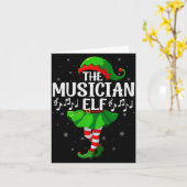 Musician Elf Christmas Girls Women Elf Squad Xmas  Kaart (Gele Bloem)
