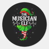 Musician Elf Christmas Girls Women Elf Squad Xmas  Ronde Sticker (Voorkant)
