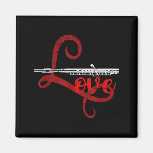 Musician Flutist Valentines Day Gift Orchestra Flu Magneet (Voorkant)