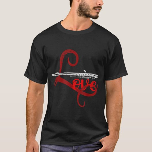 Musician Flutist Valentines Day Gift Orchestra Flu T-shirt (Voorkant)