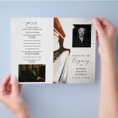 Musician Funeral Program Sjabloon Piano Flyer (Hand)