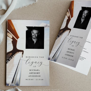 Musician Funeral Program Sjabloon Piano Flyer