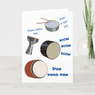 Musician Funny Drums Happy Birthday Card Drummer Kaart