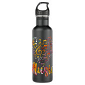 Musician Gift Musical Instrument Music Notes Trebl Waterfles (Voorkant)