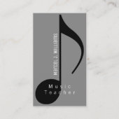 Musician Grey Visitekaartje met muzieknoot (Voorkant)