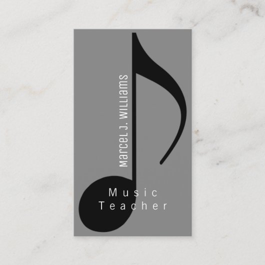 Musician Grey Visitekaartje met muzieknoot (Voorkant)