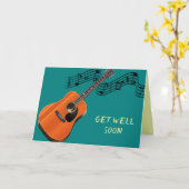 Musician Guitar krijgt goed bericht en geschrift Kaart (Gele Bloem)