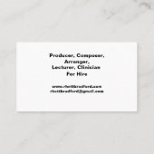 Musician Horn Player Composer Arranger Visitekaartje (Achterkant)