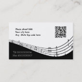 Musician music staff and QR code black Visitekaartje (Achterkant)