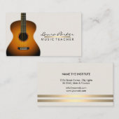 Musician Music Teacher Guitar Gold Visitekaartje (Voorkant / Achterkant)